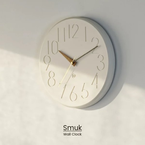 画像1: Smuk スムーク 掛け時計 おしゃれ 壁掛け時計 時計 かわいい スイープ 静か 無音 ウォールクロック 北欧 ナチュラル シンプル インテリア リビング お祝い 新築 インターフォルム (1)